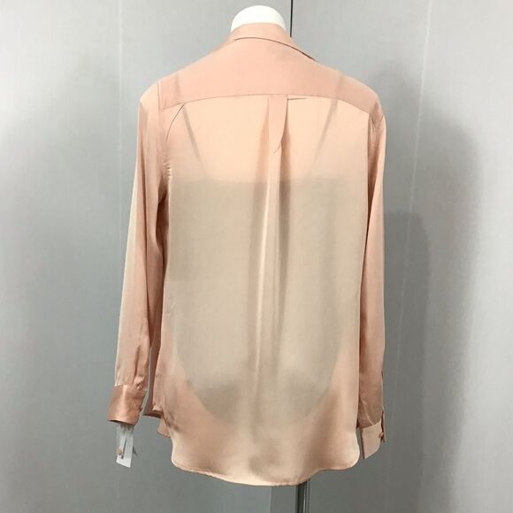 Equipment Satin Silk Signature Slim Blouse New  Size Large Rose New Size Large - Picture 4 of 8